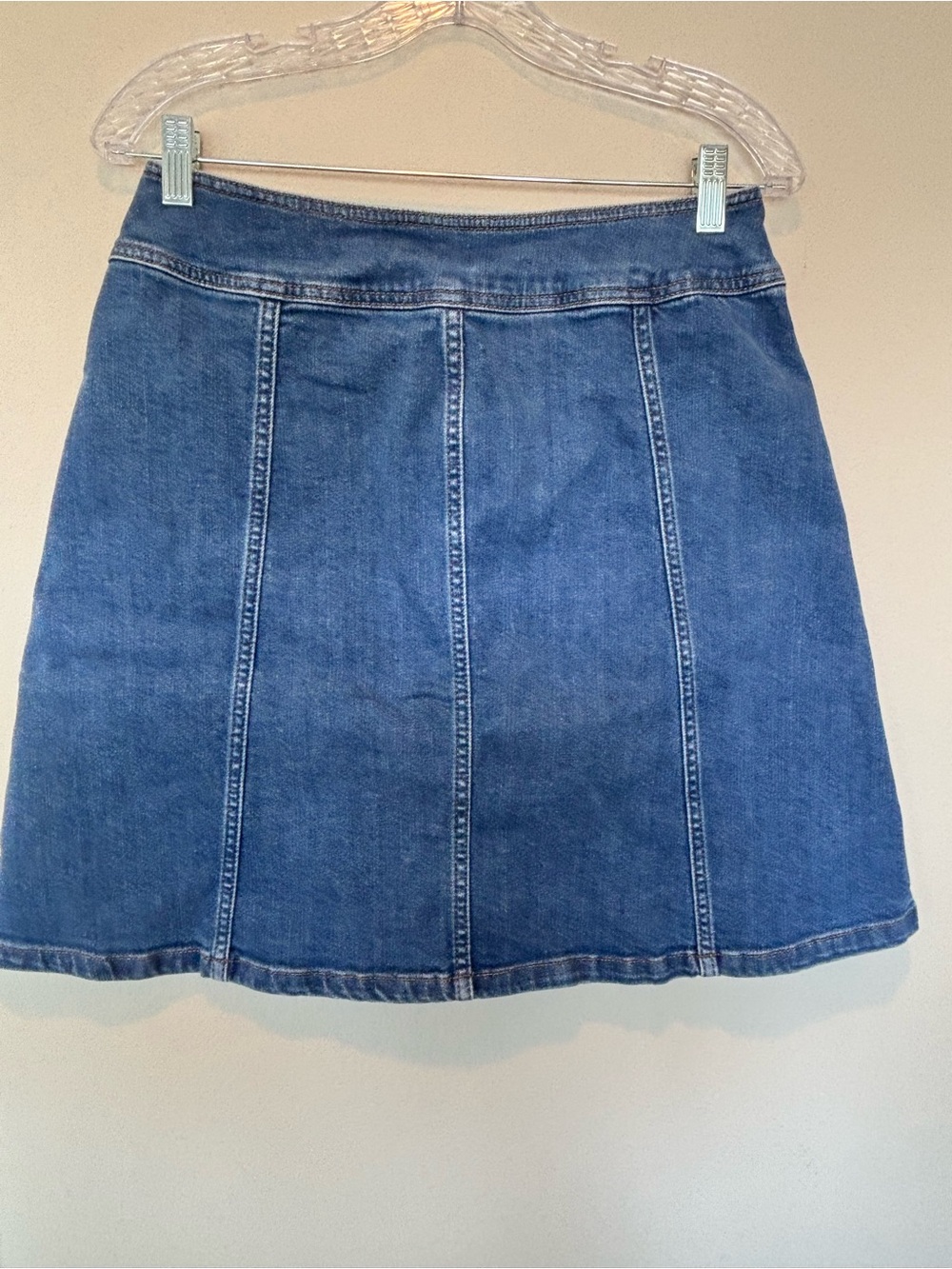 Boden Blue Button-Front Denim Mini Skirt - Picture 2 of 4
